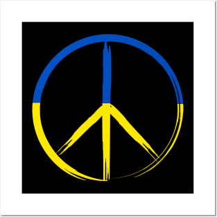 Ukrainian Flag Peace Sign Posters and Art